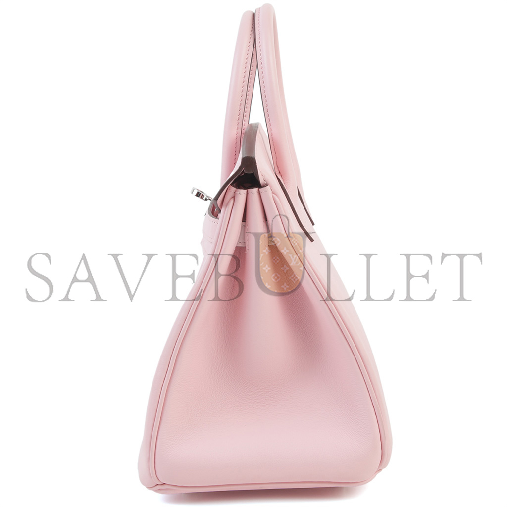 H**mes master birkin 25 swift leather 3q cherry blossom silver buckle h049362ck3q (25*20*13cm)